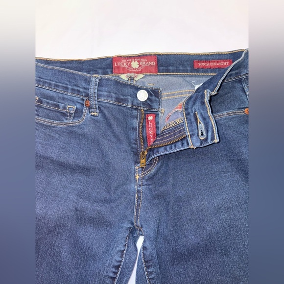 Lucky Brand Size 6/28 Regular Dark Wash Sofia Straight Mid Rise Jeans - Picture 8 of 11